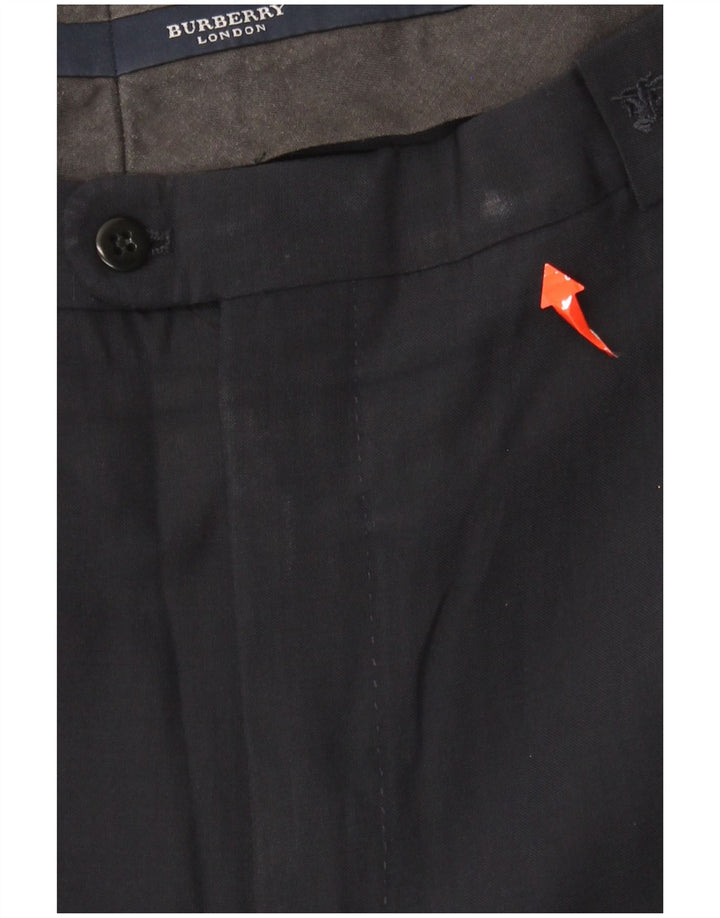 Burberry Mens Pegged Suit Trousers IT 48 Medium W36 L31 Navy Blue Wool