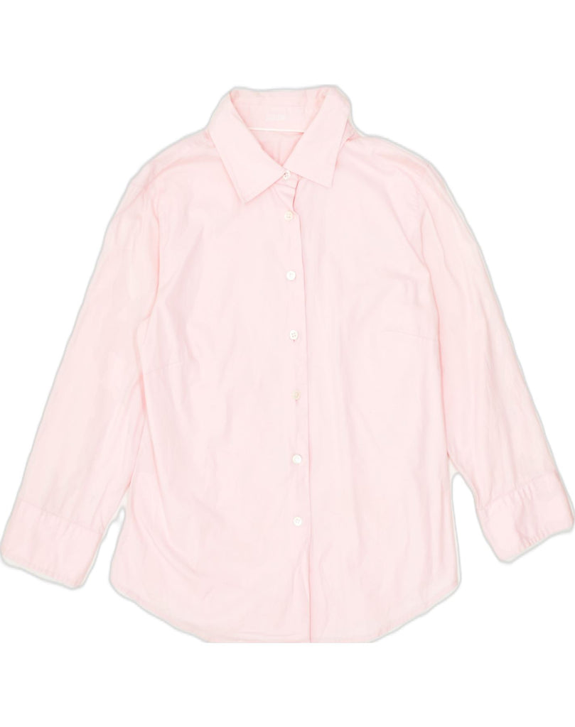 VINTAGE Womens 3/4 Sleeve Shirt UK 14 Medium Pink Cotton | Vintage | Thrift | Second-Hand | Used Clothing | Messina Hembry 