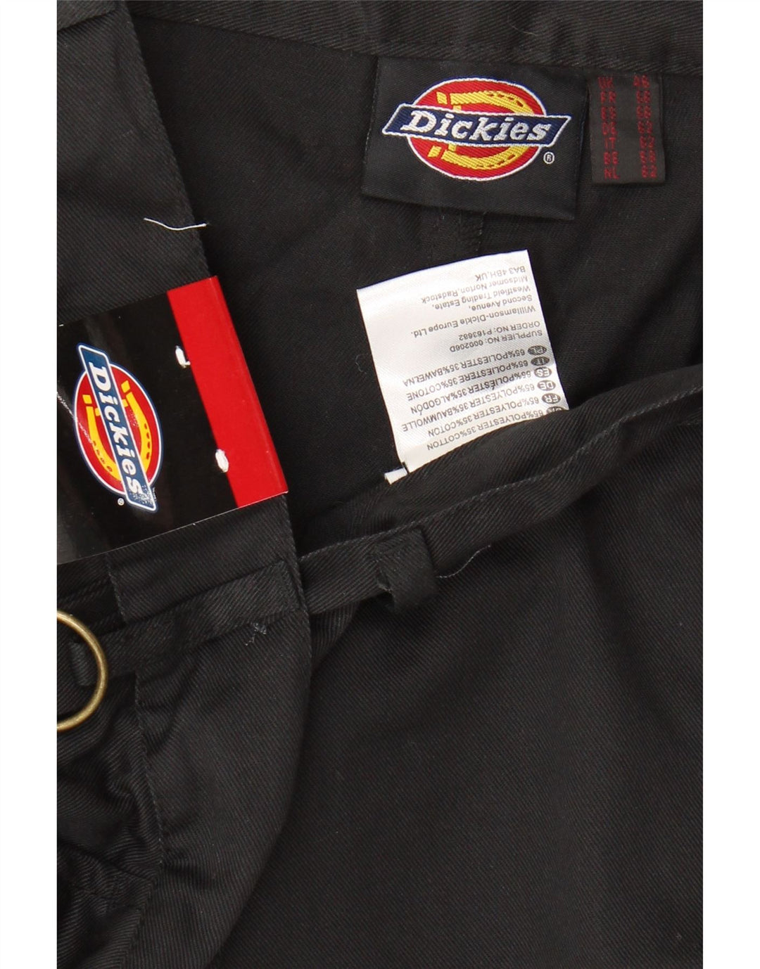 DICKIES Mens Cargo Shorts W46 3XL Black Polyester