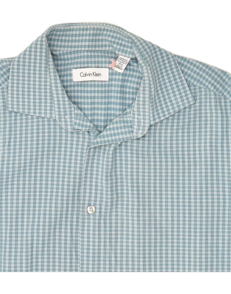 CALVIN KLEIN Mens Shirt Size 15 1/2 Medium Blue Check | Vintage Calvin Klein | Thrift | Second-Hand Calvin Klein | Used Clothing | Messina Hembry 