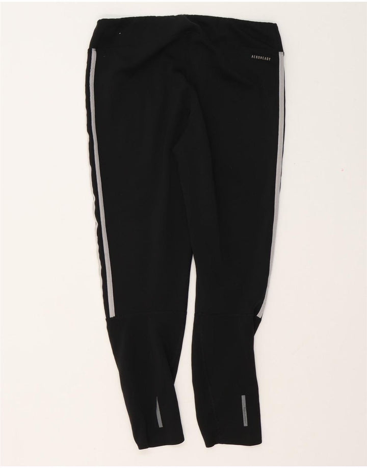 ADIDAS Womens Aeroready Crop Leggings UK 12 Medium Black Polyester