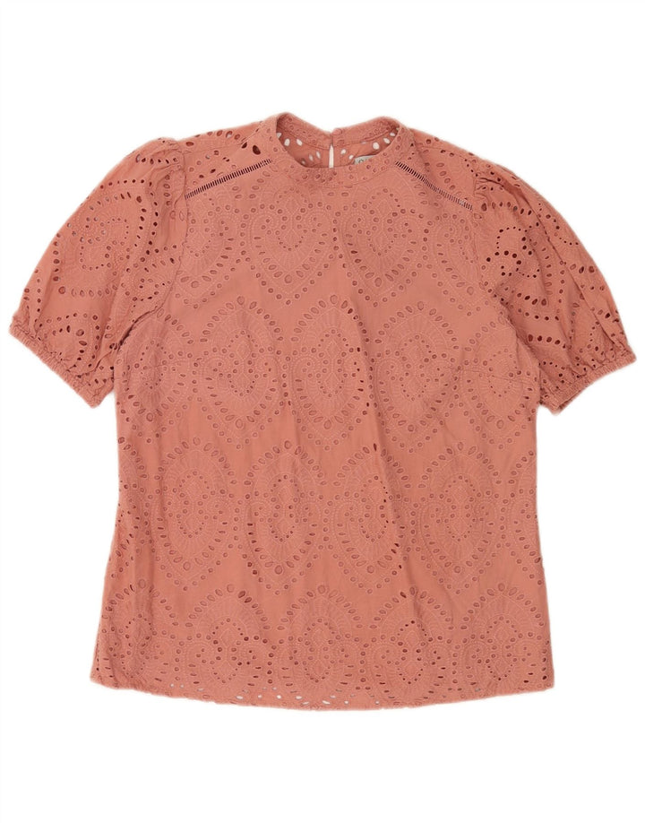 Oasis Womens Blouse Top UK 12 Medium Pink Paisley Cotton