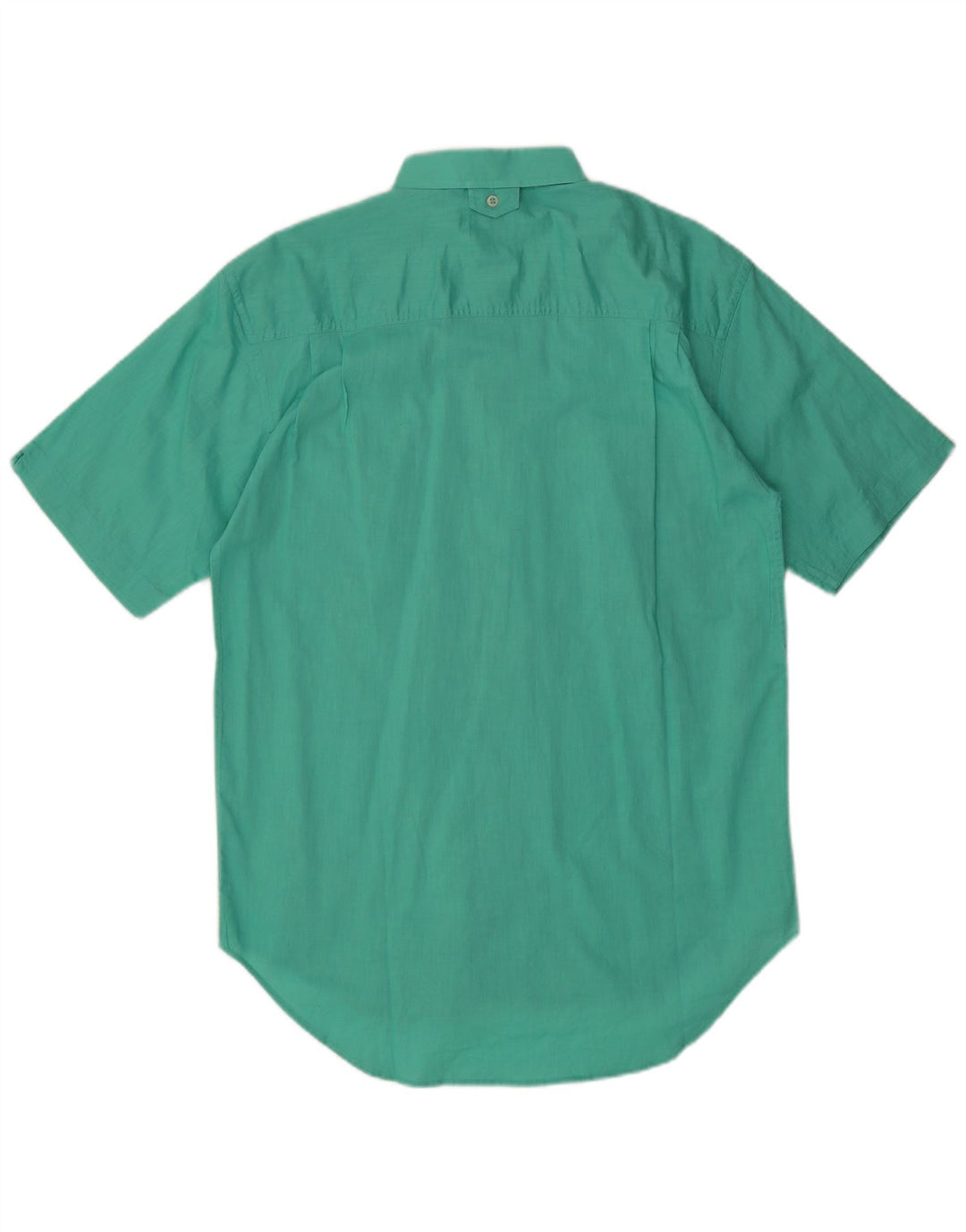 Vintage Mens Short Sleeve Shirt Medium Green Cotton