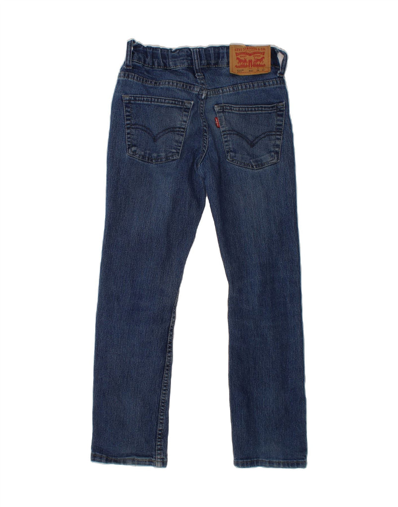 LEVI'S Girls 511 Slim Jeans 7-8 Years W24 L22 Navy Blue Cotton Vintage Levi's and Second-Hand Levi's from Messina Hembry 