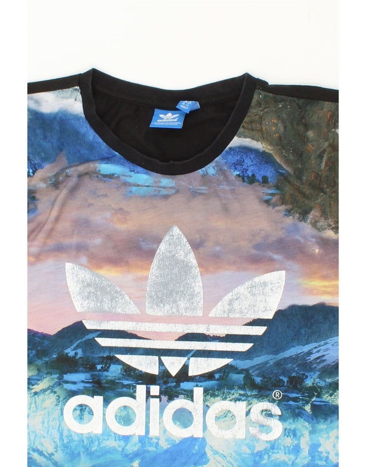 ADIDAS Womens Graphic T-Shirt Top UK 10 Small Multicoloured Polyester Vintage Adidas and Second-Hand Adidas from Messina Hembry 