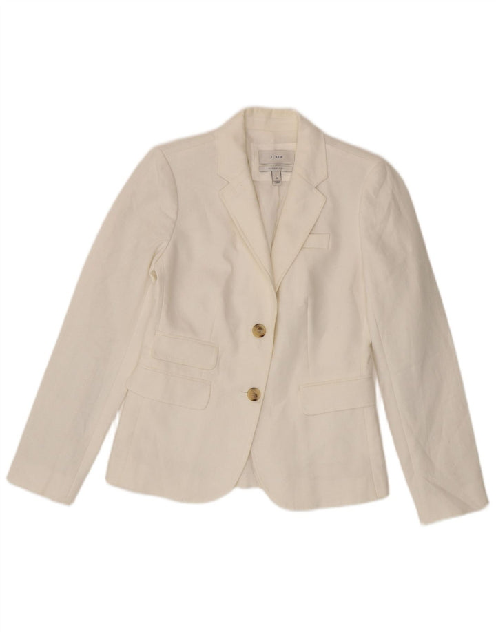 J. Crew Womens 2 Button Blazer Jacket US 00 2XS White Linen