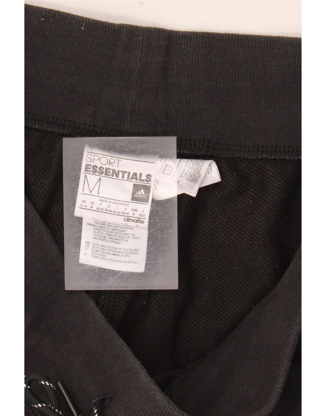 ADIDAS Womens Graphic Tracksuit Trousers Joggers UK 12/14 Medium  Black