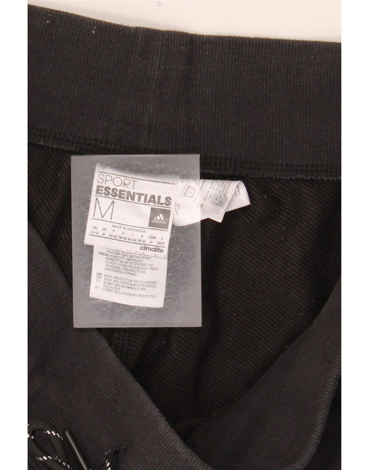 ADIDAS Womens Graphic Tracksuit Trousers Joggers UK 12/14 Medium  Black