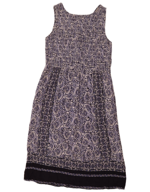 Fat Face Womens Sleeveless Sheath Dress UK 14 Large Navy Blue Paisley