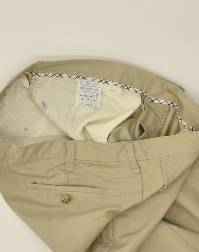 LEE Mens Relaxed Fit Chino Trousers W34 L32 Beige Polyester | Vintage Lee | Thrift | Second-Hand Lee | Used Clothing | Messina Hembry 