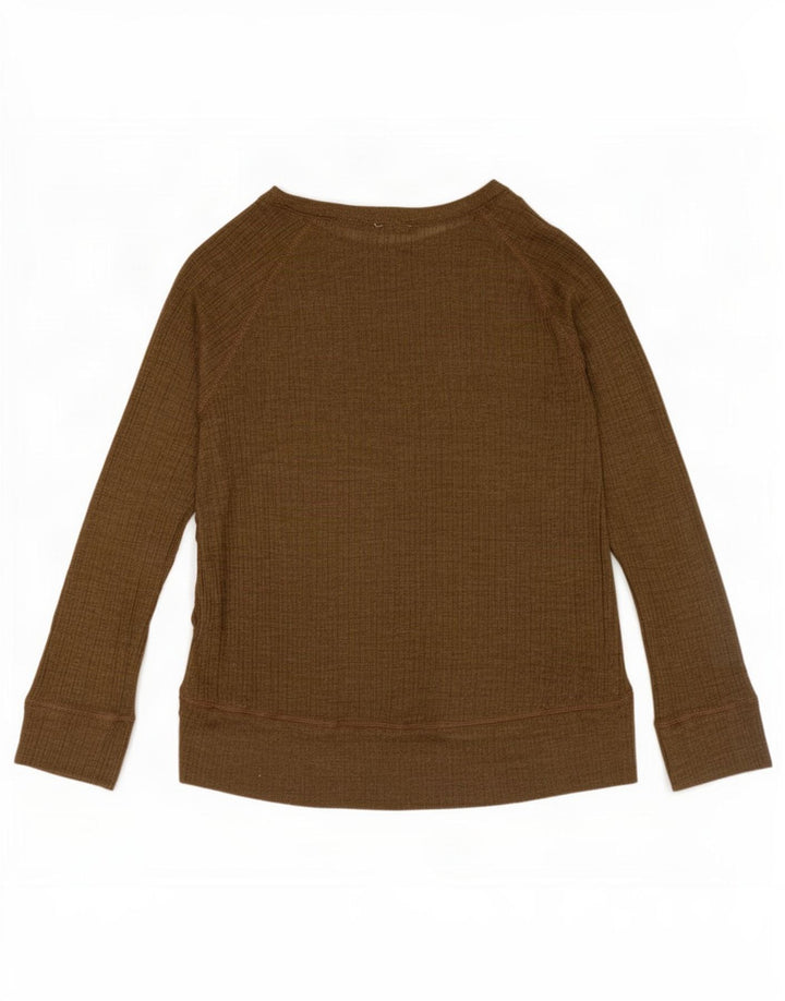 Zara Womens Top Long Sleeve UK 14 Medium Khaki