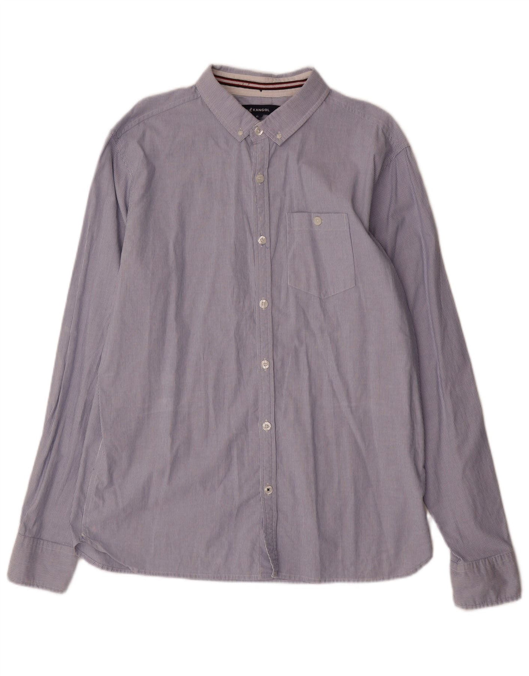 KANGOL Mens Shirt XL Blue Pinstripe Cotton