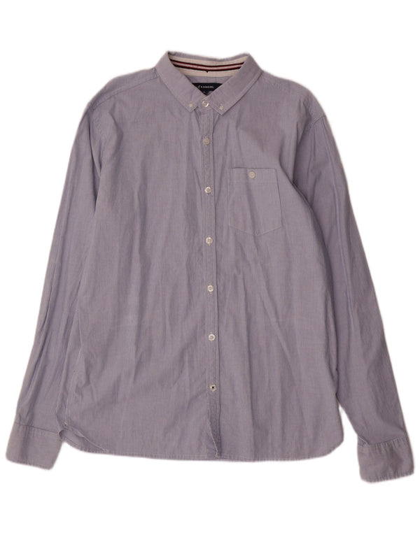 KANGOL Mens Shirt XL Blue Pinstripe Cotton