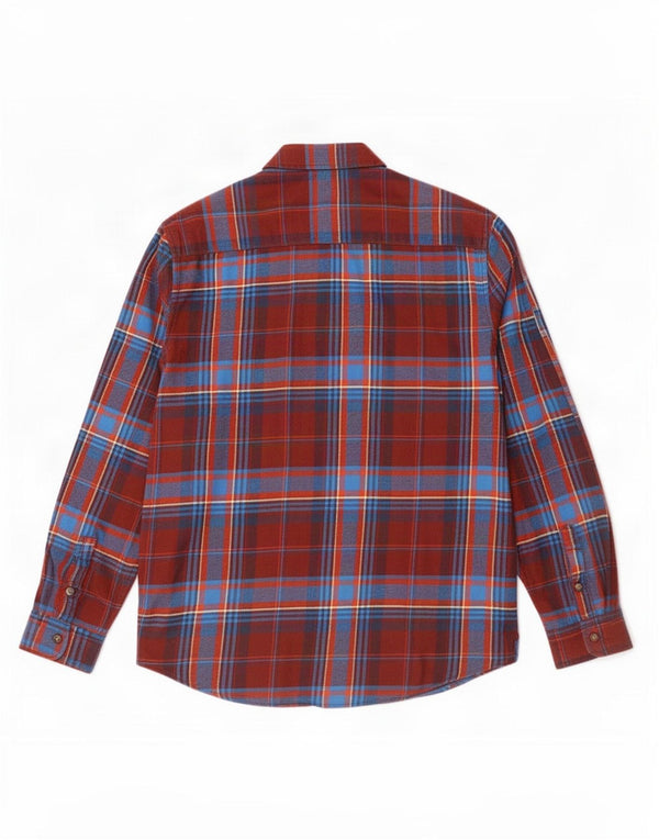 Wrangler Mens Slim Flannel Shirt XL Red Plaid Cotton