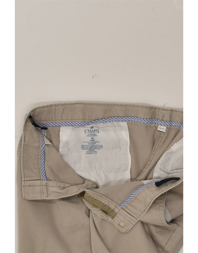 CHAPS Boys Husky Straight Chino Trousers 15-16 Years W32 L29 Beige Cotton | Vintage Chaps | Thrift | Second-Hand Chaps | Used Clothing | Messina Hembry 