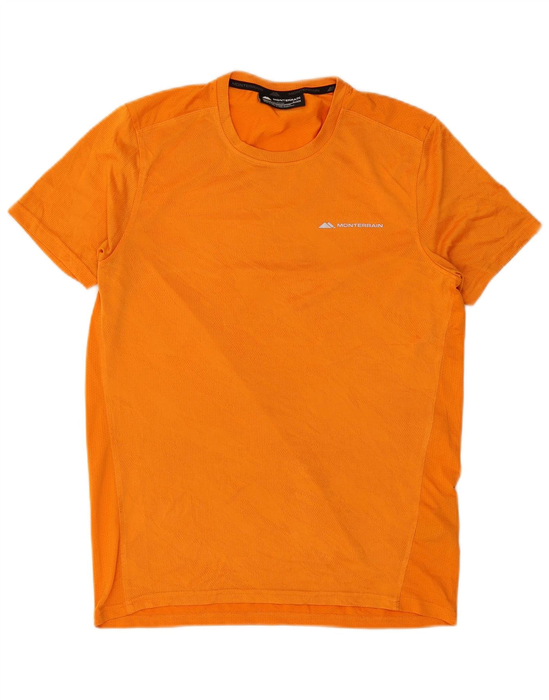Monterrain Mens T-Shirt Top Small Orange Polyester