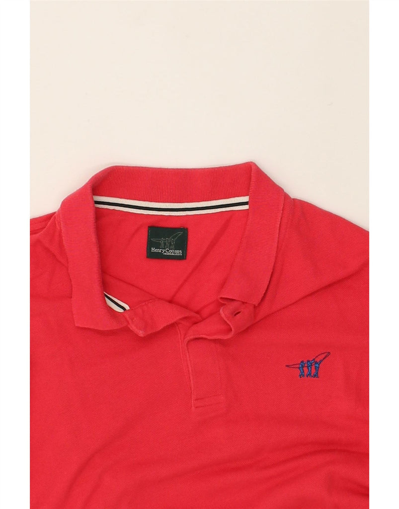 HENRY COTTONS Mens Slim Polo Shirt Large Pink | Vintage Henry Cottons | Thrift | Second-Hand Henry Cottons | Used Clothing | Messina Hembry 