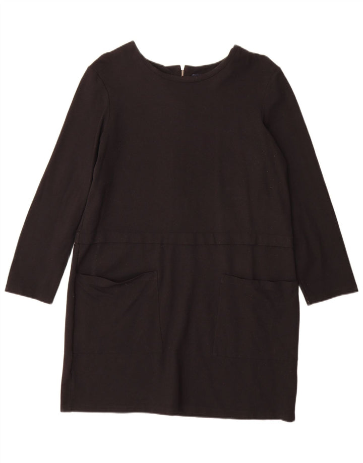 French Connection Womens 3/4 Sleeve Shift Dress UK 14 Large Black Viscose