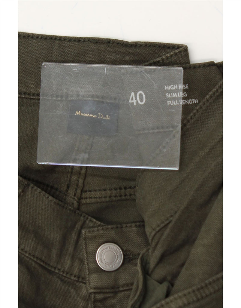 MASSIMO DUTTI Womens High Rise Slim Jeans EU 40 Medium W30 L26 Khaki Vintage Massimo Dutti and Second-Hand Massimo Dutti from Messina Hembry 