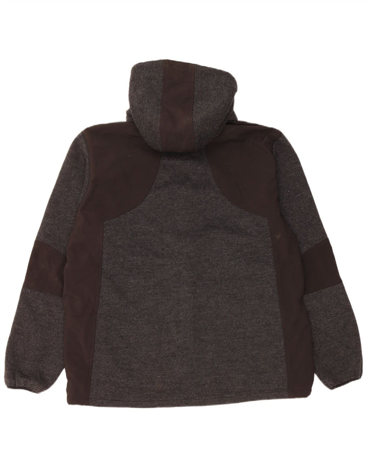 MOUNTAIN WAREHOUSE Mens Hooded Tracksuit Top Jacket 2XL Grey Colourblock