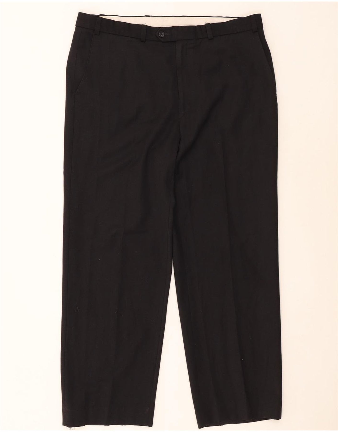 Marks & Spencer Mens Straight Chino Trousers W38 L29 Black Polyester