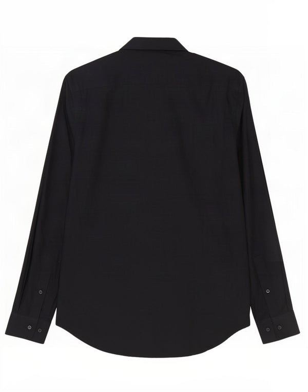 Dkny Mens Stretch Slim Fit Shirt Size 16 1/2 Large Black Cotton