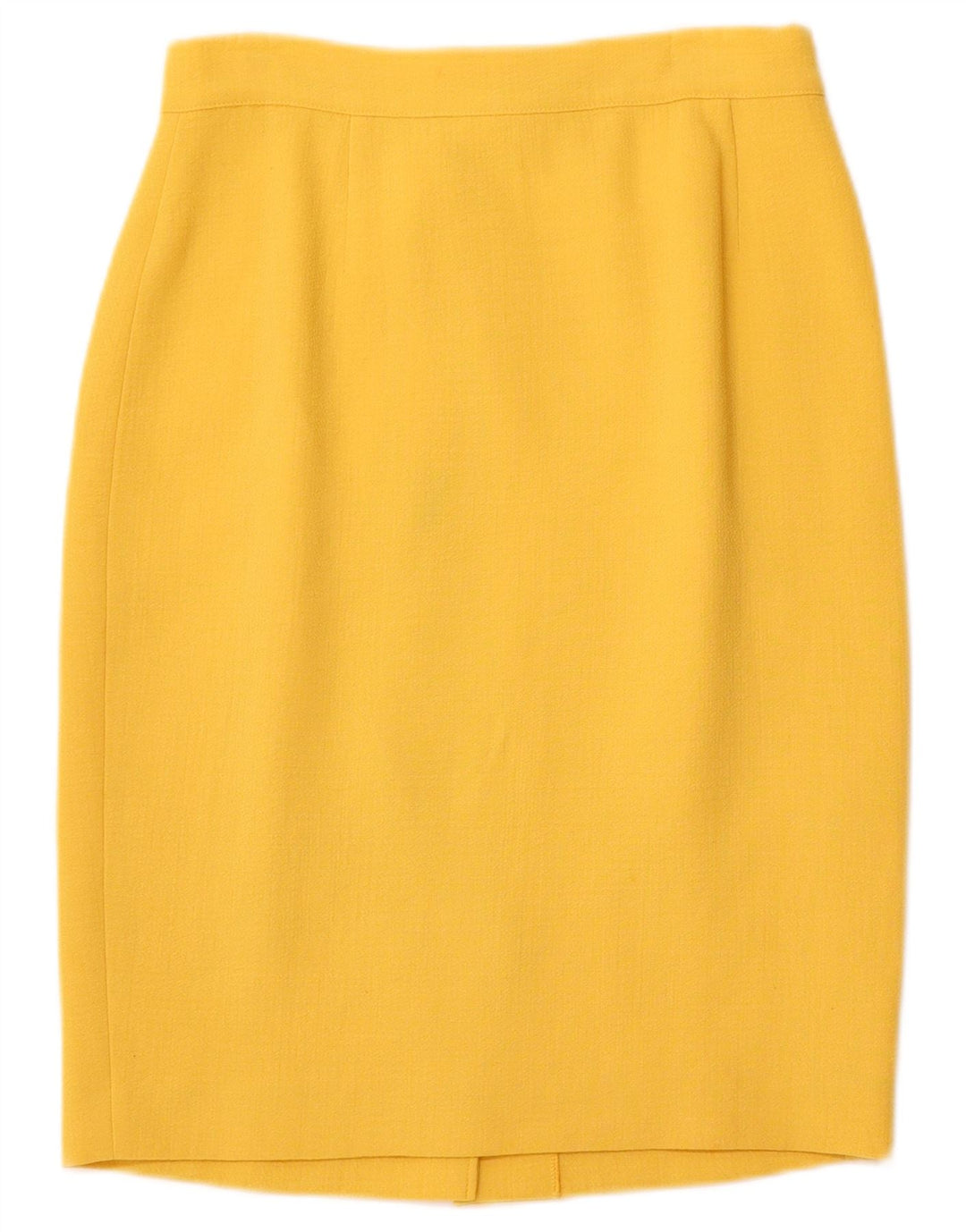 VINTAGE Womens 4 Button 2 Piece Skirt Set IT 44 Medium W26 Yellow Wool