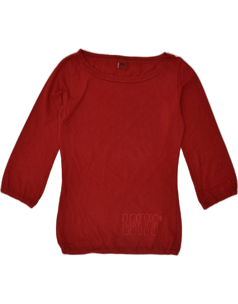 LEVI'S Womens Top 3/4 Sleeve UK 12 Medium Red Cotton | Vintage Levi's | Thrift | Second-Hand Levi's | Used Clothing | Messina Hembry 