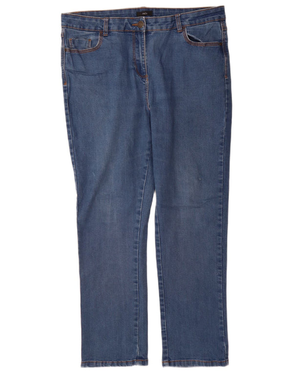 M&Co Womens Straight Jeans UK 16 Large W34 L29 Blue Cotton