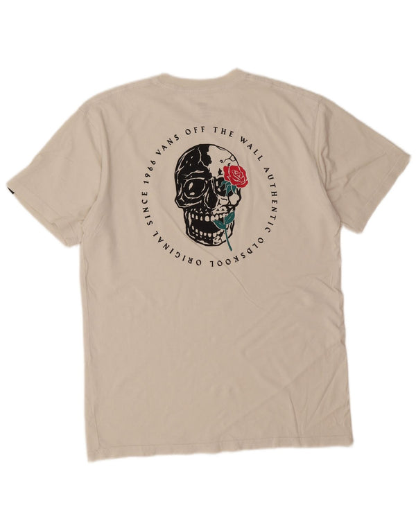 Vans Mens Classic Fit Graphic T-Shirt Top Medium White Cotton