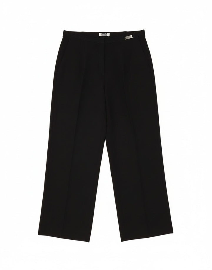 Perte by Krizia Womens Straight Chino Trousers W32 L28 Black Polyester