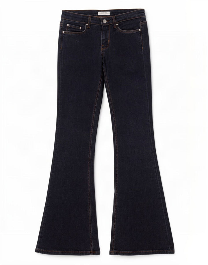 Zara Womens Flared Jeans EU 38 Small W28 L34 Navy Blue