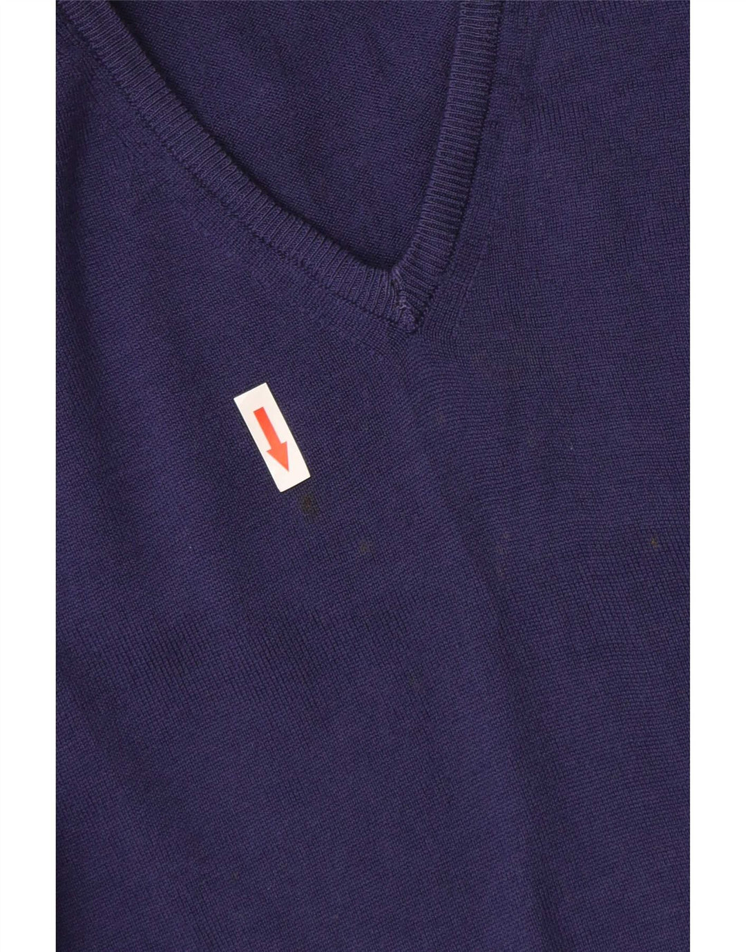 Zara Mens V-Neck Jumper Sweater Medium Purple Wool