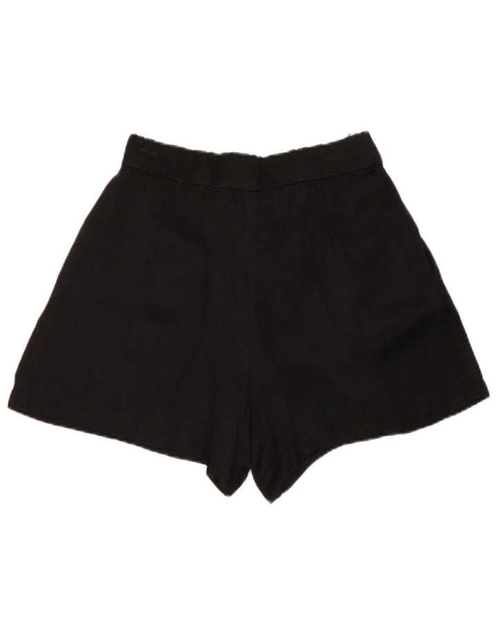 ZARA Womens Pegged Chino Shorts XS W24  Black Modal