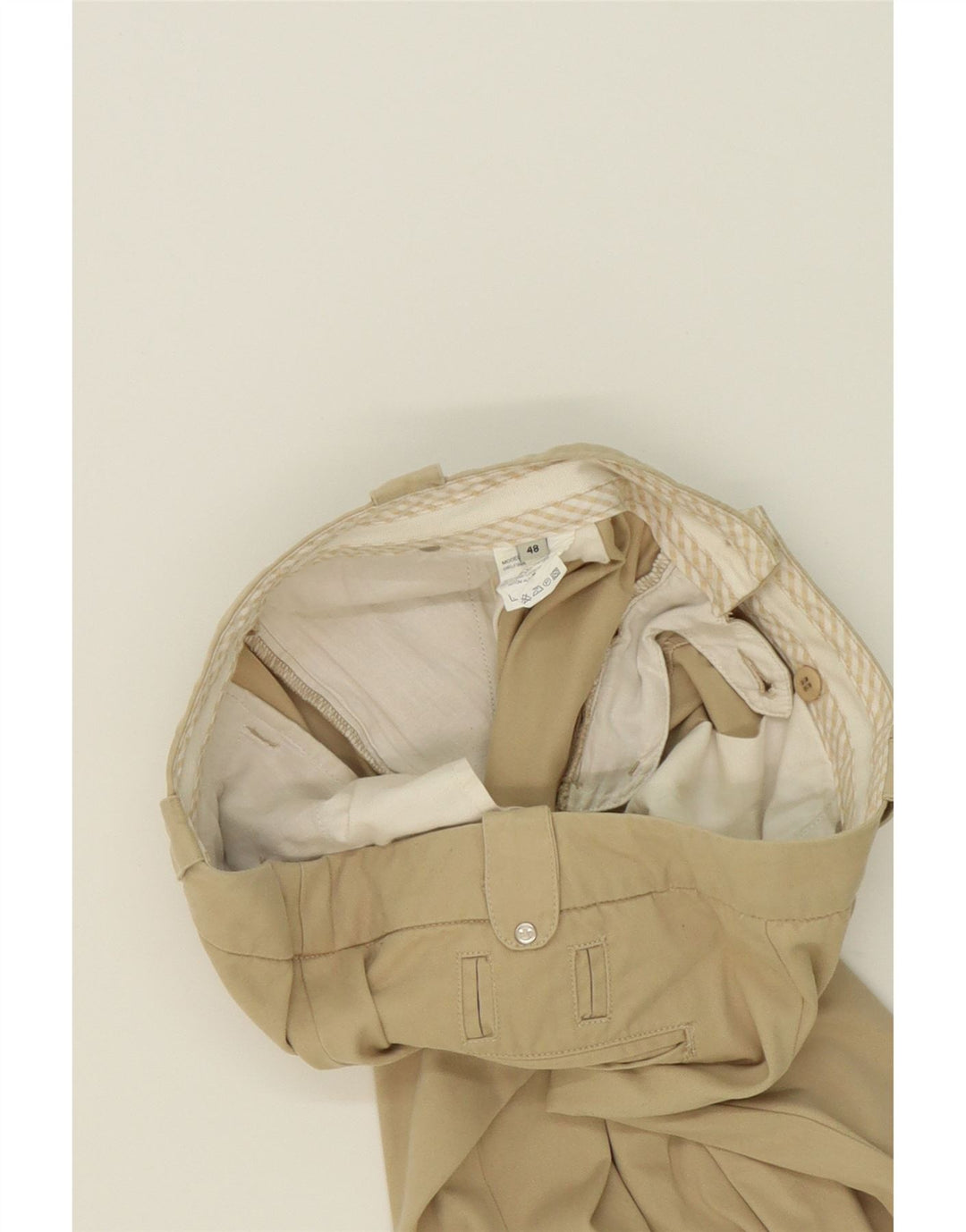 DACK'S Womens Straight Capri Trousers IT 48 XL W36 L21 Beige Cotton Vintage Dack's and Second-Hand Dack's from Messina Hembry 