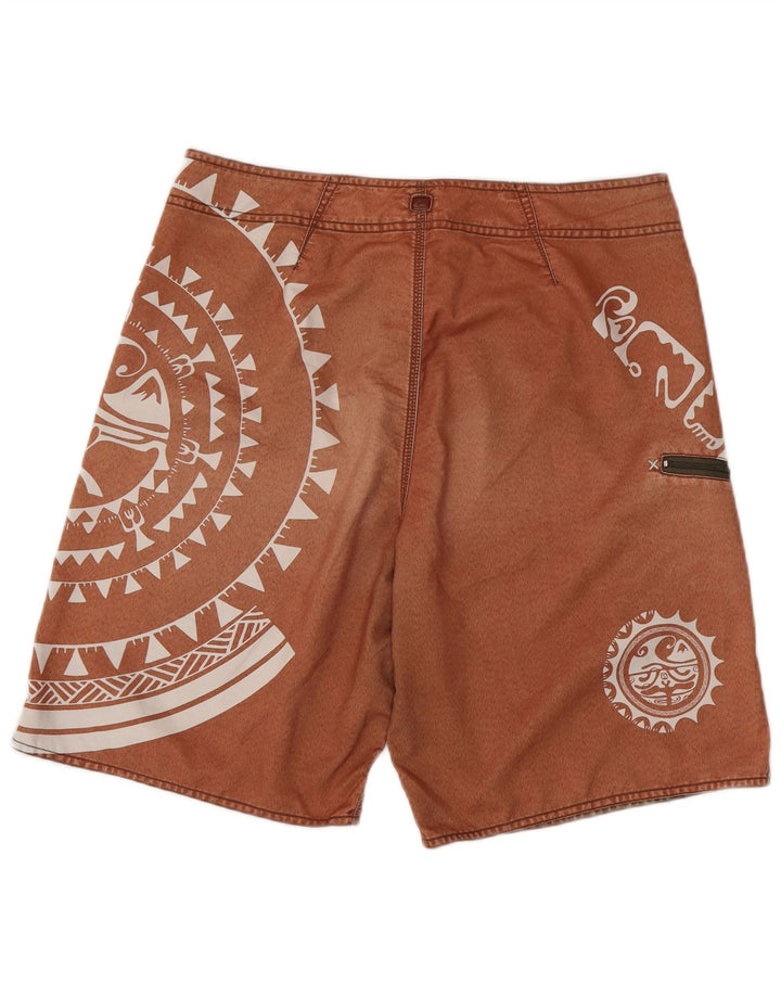 Quiksilver Mens Graphic Swimming Shorts Medium Brown Geometric Polyester