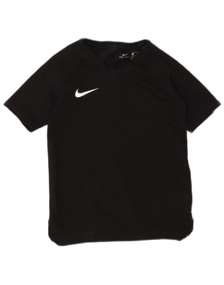 Nike Boys Dri Fit T-Shirt Top 8-9 Years Small  Black Colourblock Polyester