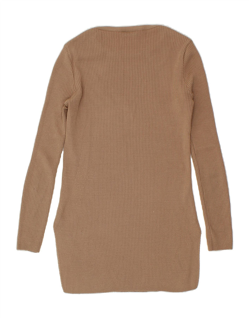 MISS SELFRIDGE Womens Long Sleeve Jumper Dress UK 10 Small Brown Acrylic Vintage Miss Selfridge and Second-Hand Miss Selfridge from Messina Hembry 