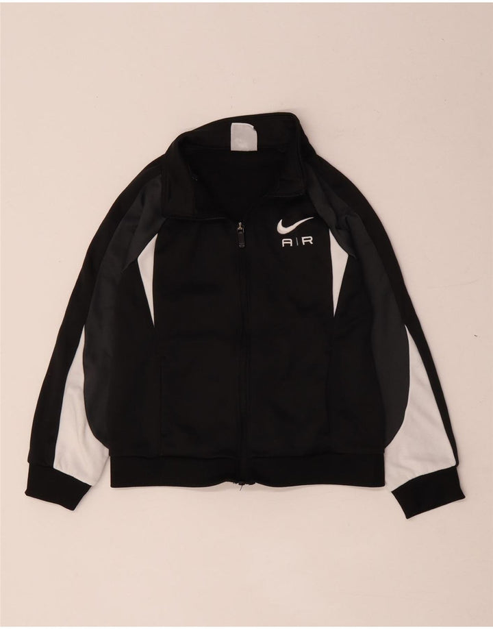 Nike Boys Graphic Tracksuit Top Jacket 6-7 Years Large Black Colourblock