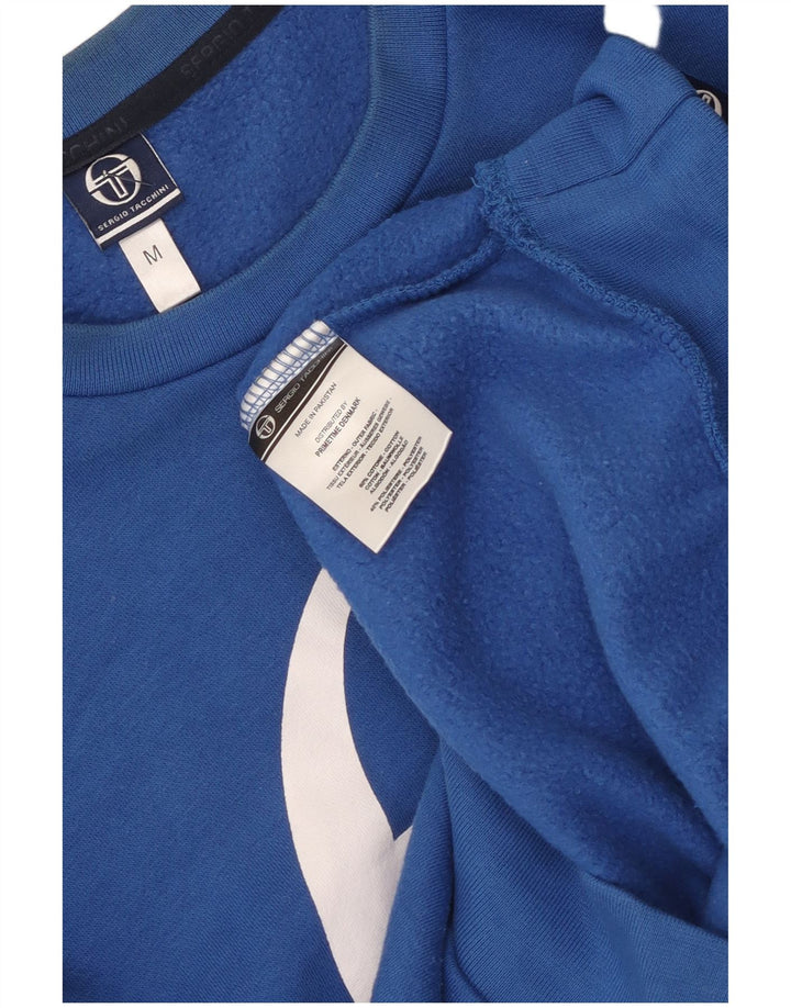Sergio Tacchini Mens Graphic Sweatshirt Jumper Medium Blue Cotton