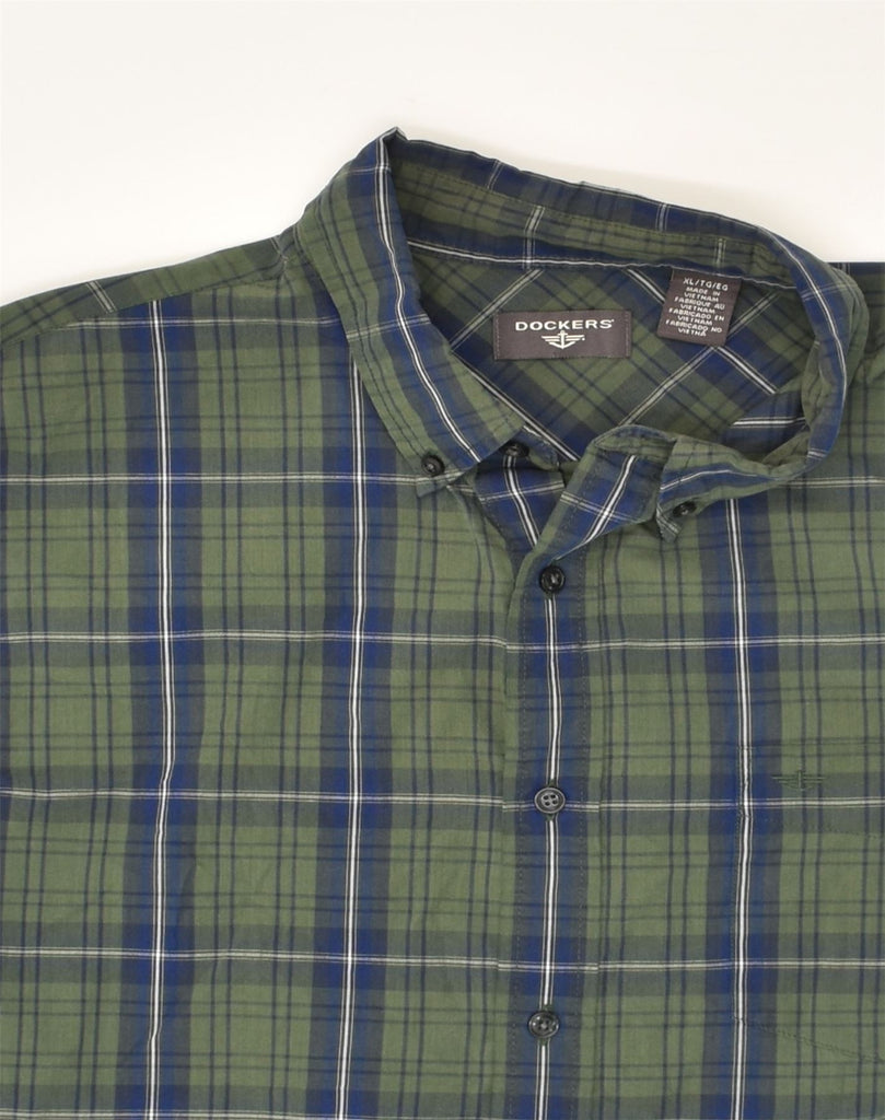 DOCKERS Mens Shirt XL Green Check Cotton | Vintage Dockers | Thrift | Second-Hand Dockers | Used Clothing | Messina Hembry 