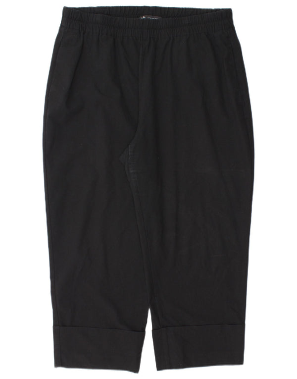 Zara Womens Tapered Capri Trousers XL W32 L23 Black