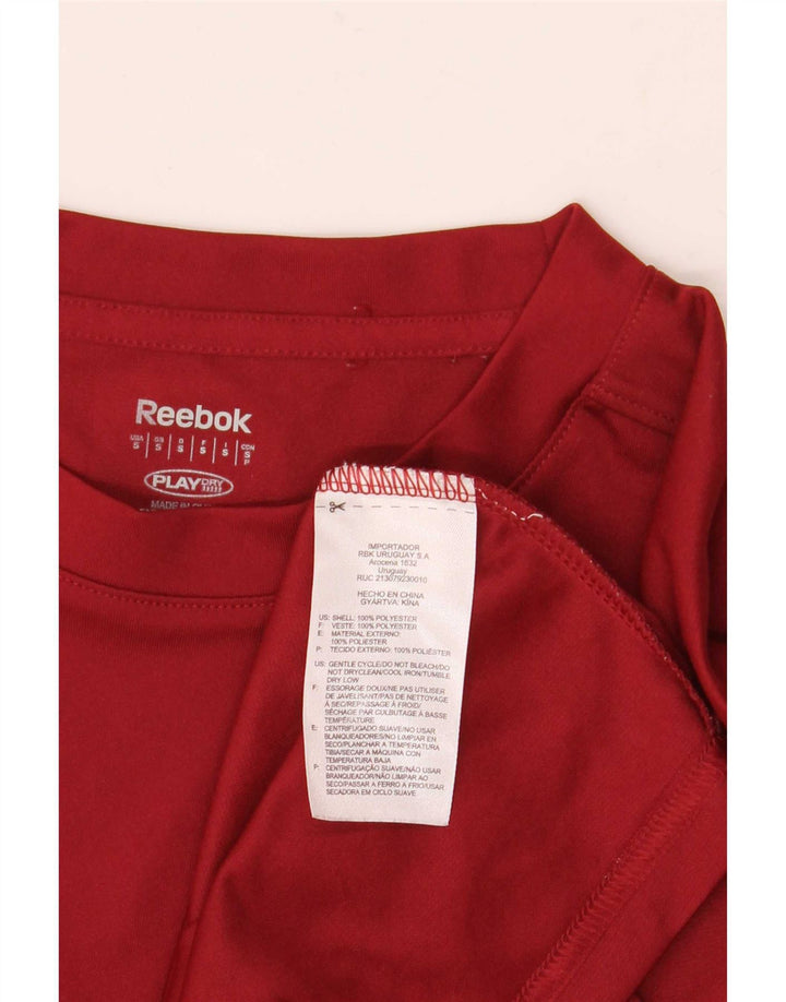 Reebok Mens Graphic T-Shirt Top Small Burgundy Polyester