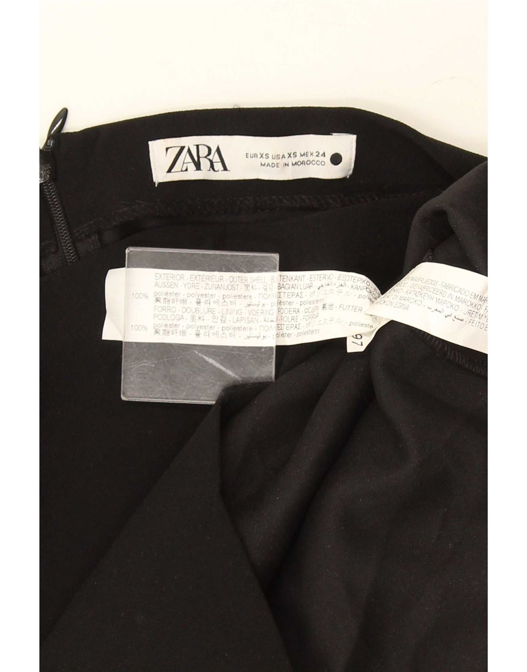 Zara Womens Top Long Sleeve UK 6 XS Black Polyester