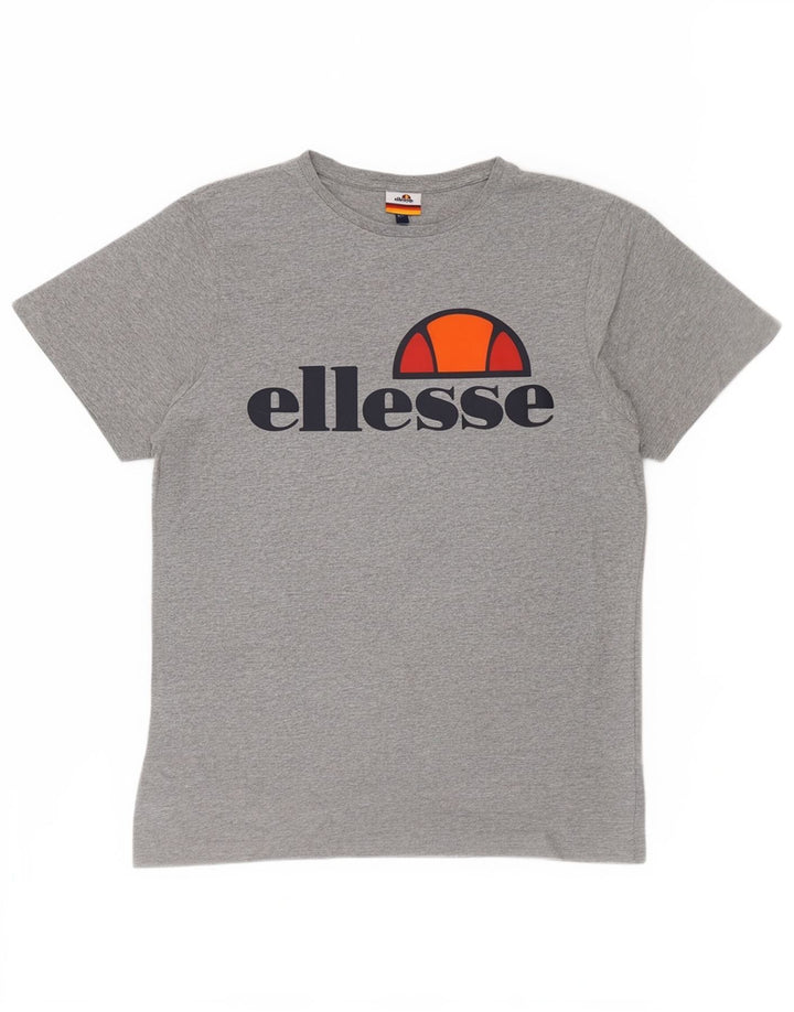 Ellesse Mens Graphic T-Shirt Top Medium Grey Flecked Cotton