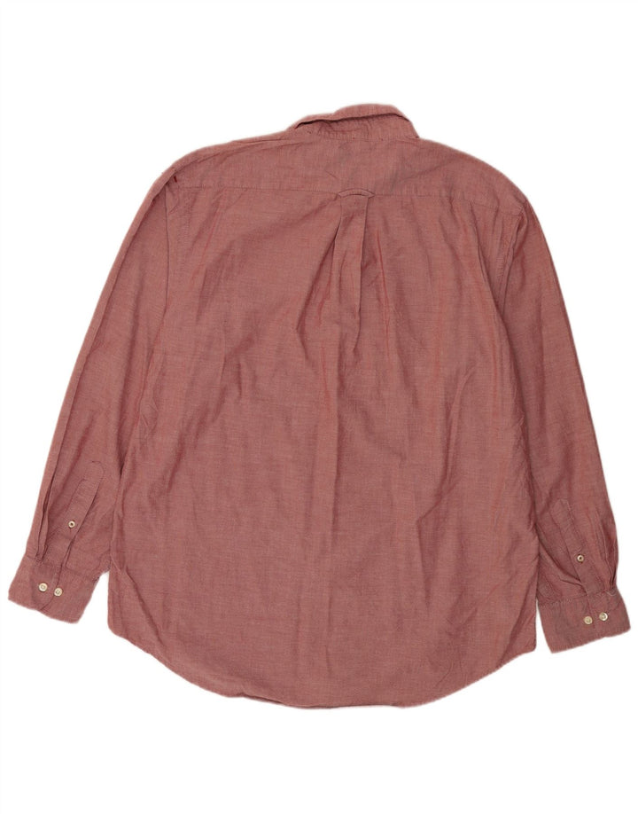 IZOD Mens Shirt Large Maroon Cotton