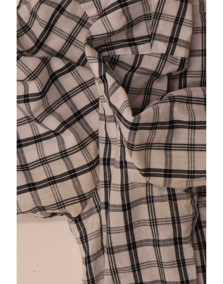 Pierre Cardin Mens Short Sleeve Regular Fit Shirt Medium White Check