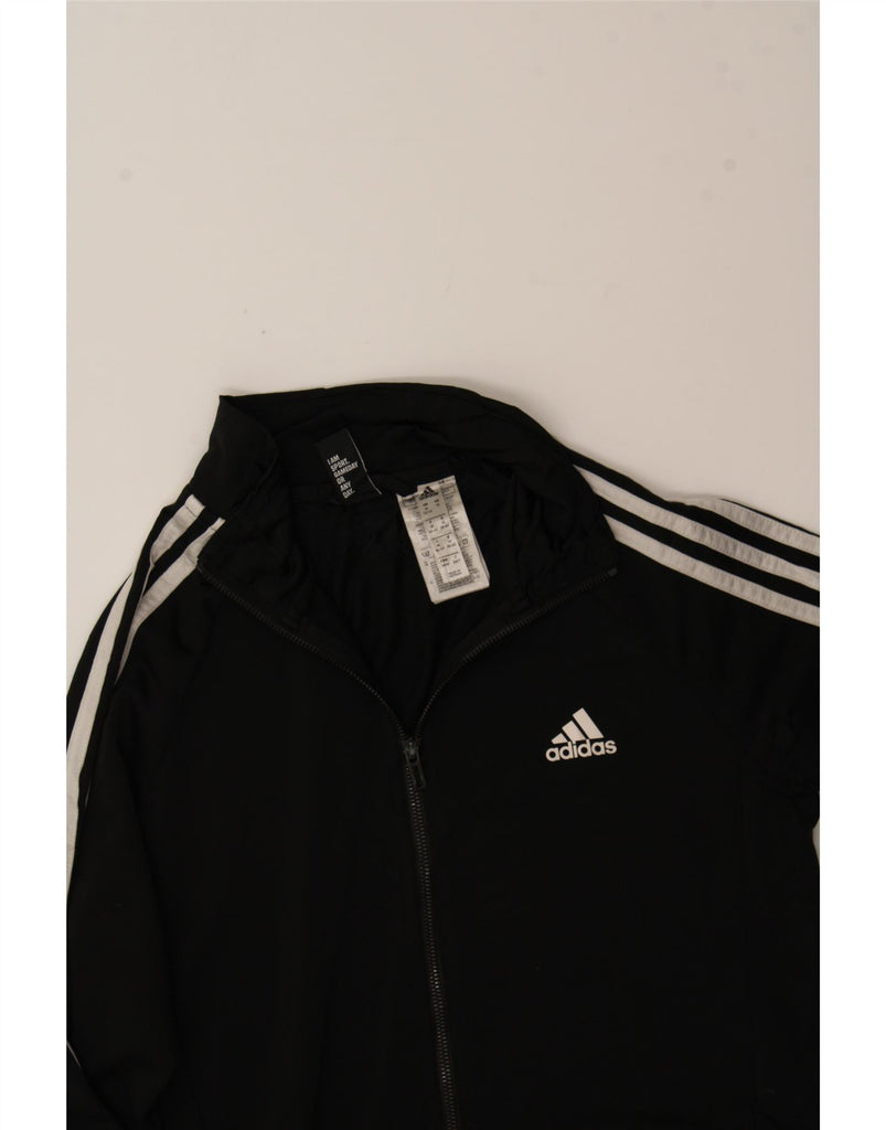 ADIDAS Womens Tracksuit Top Jacket UK 12/14 Medium Black Polyester Vintage Adidas and Second-Hand Adidas from Messina Hembry 