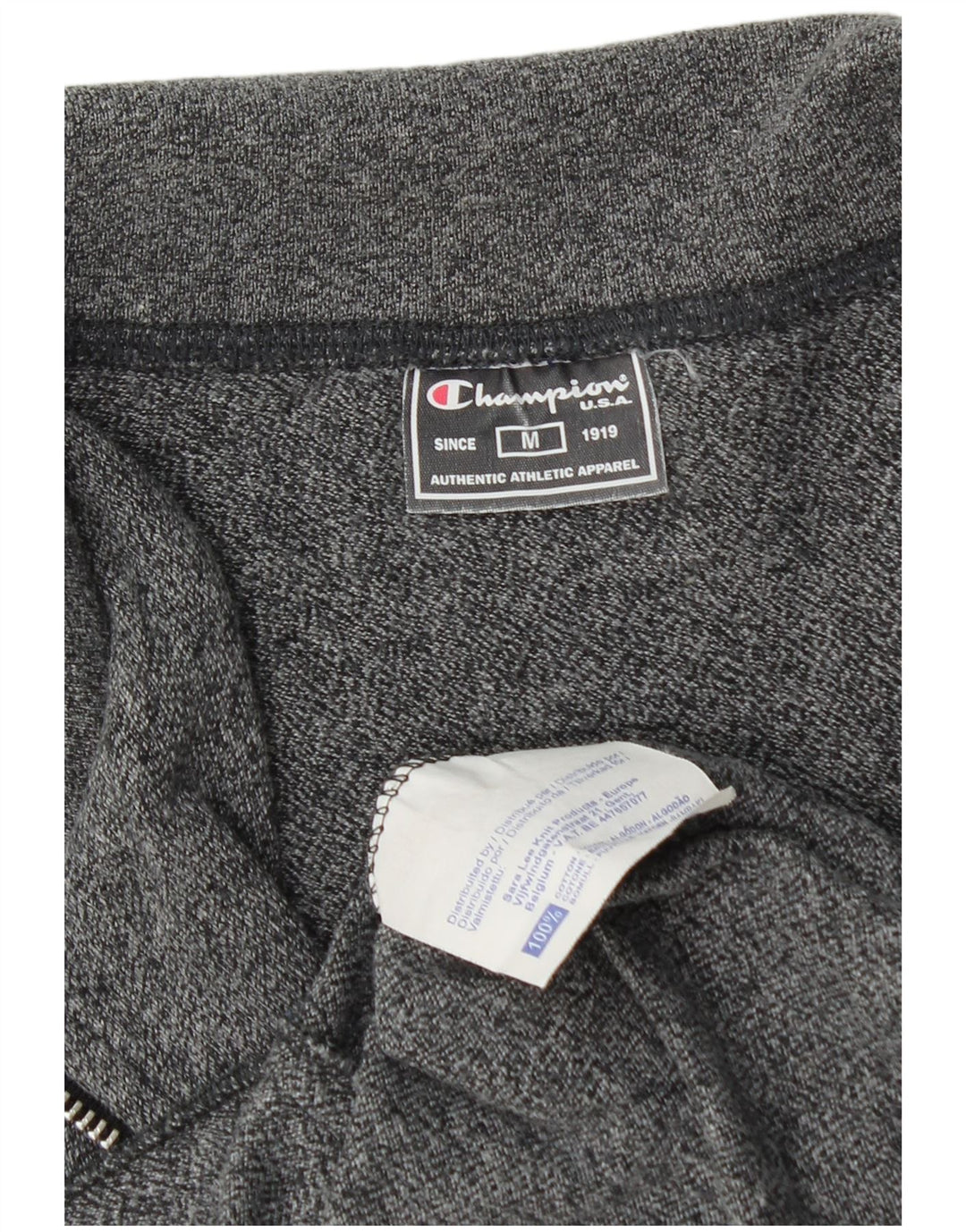 Champion Womens Tracksuit Top Jacket UK 14 Medium Grey Flecked Cotton