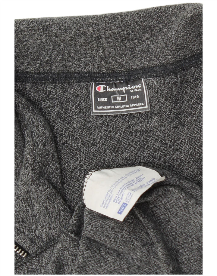 Champion Womens Tracksuit Top Jacket UK 14 Medium Grey Flecked Cotton